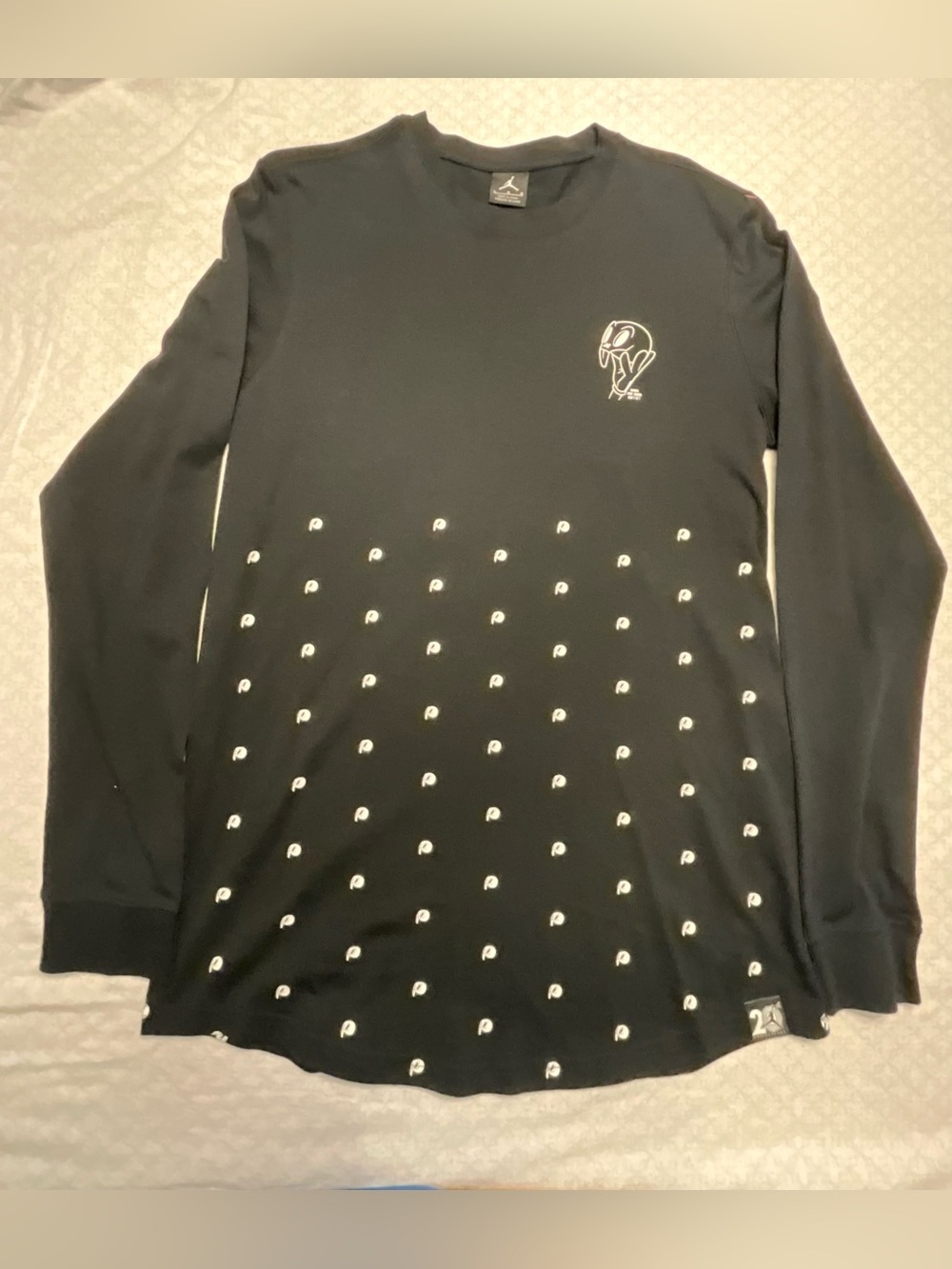 Jordan Black Crewneck Sweater with White Micro Logos
